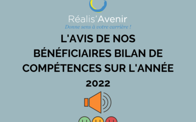 Enquête de satisfaction du bilan de Compétences – Etude réalisée sur l’année 2022 auprès de nos bénéficiaires.